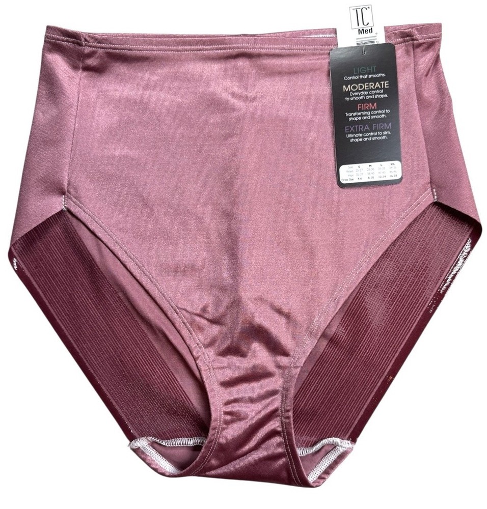 TC FINE INTIMATES Womens Shaping Brief Panty Pink Rose Medium Control Size M