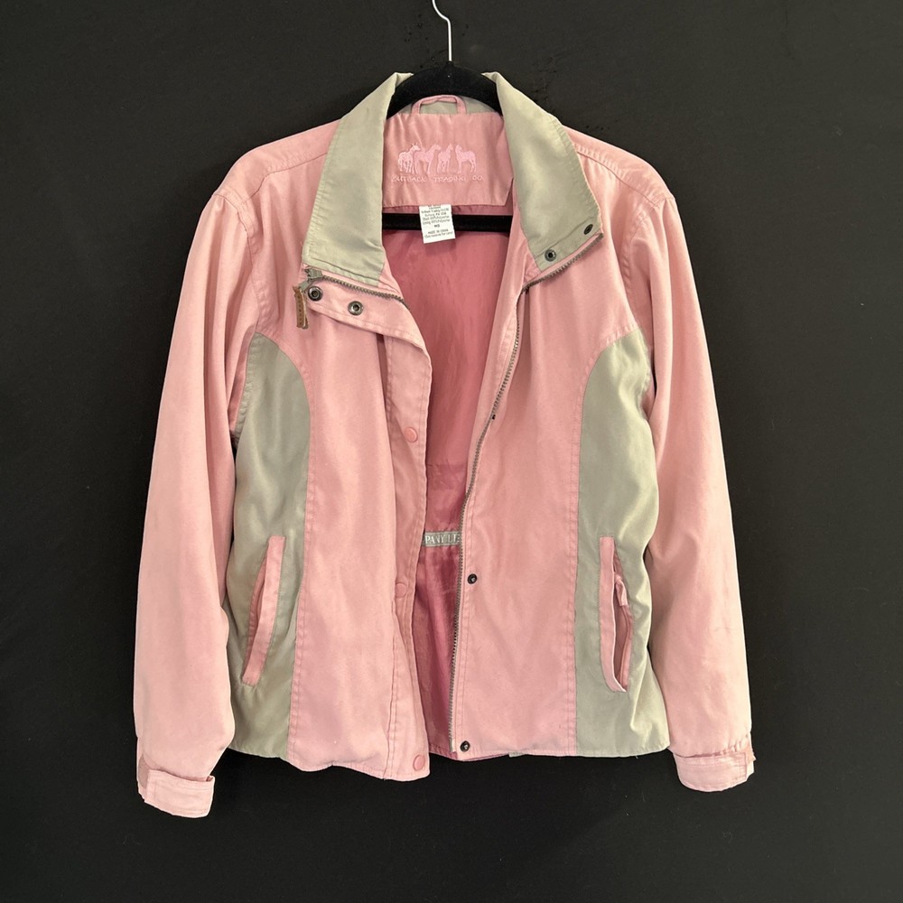 Outback Trading Co Style 2328 Pink Gray Jacket Medium Full Zip Riding Outdoor