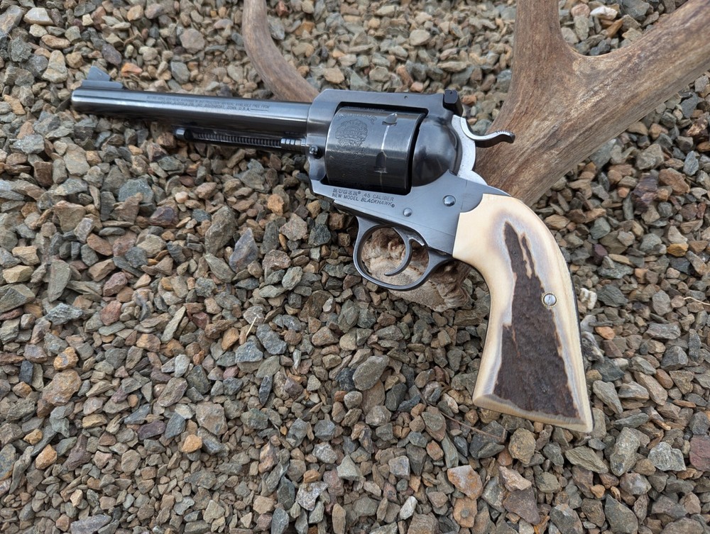 Ruger Bisley Grips Blackhawk Vaquero Single Six Moose Antler Stag Made in USA