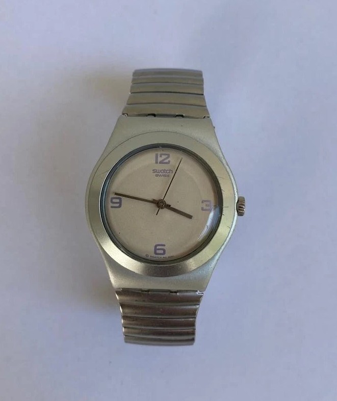 Women's Swatch Irony Falling Star Violet YLS1012 Swiss 33mm Watch