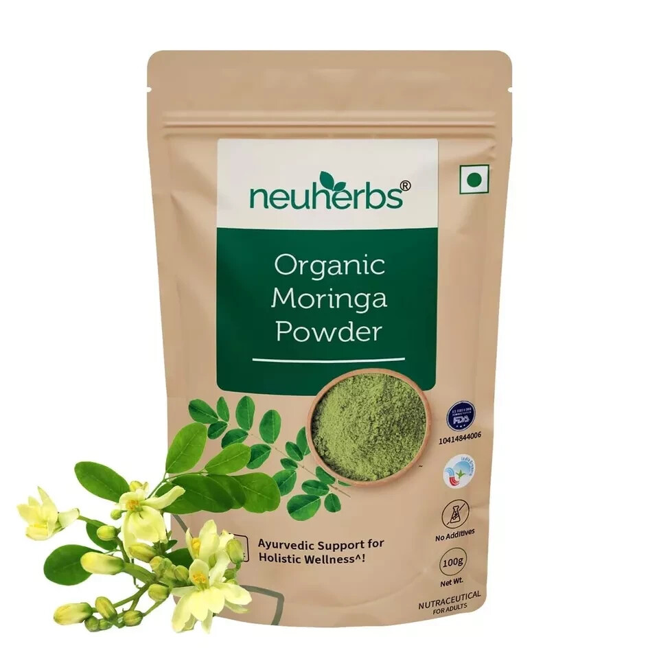 Neuherbs Organic Moringa Powder 100G | Drumstick Leaf Superfood with Free Shipping