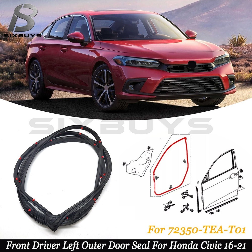 For Honda Civic FC Sedan 2016+ Front Left Door Weatherstrip Kit 72350-TEA-T01