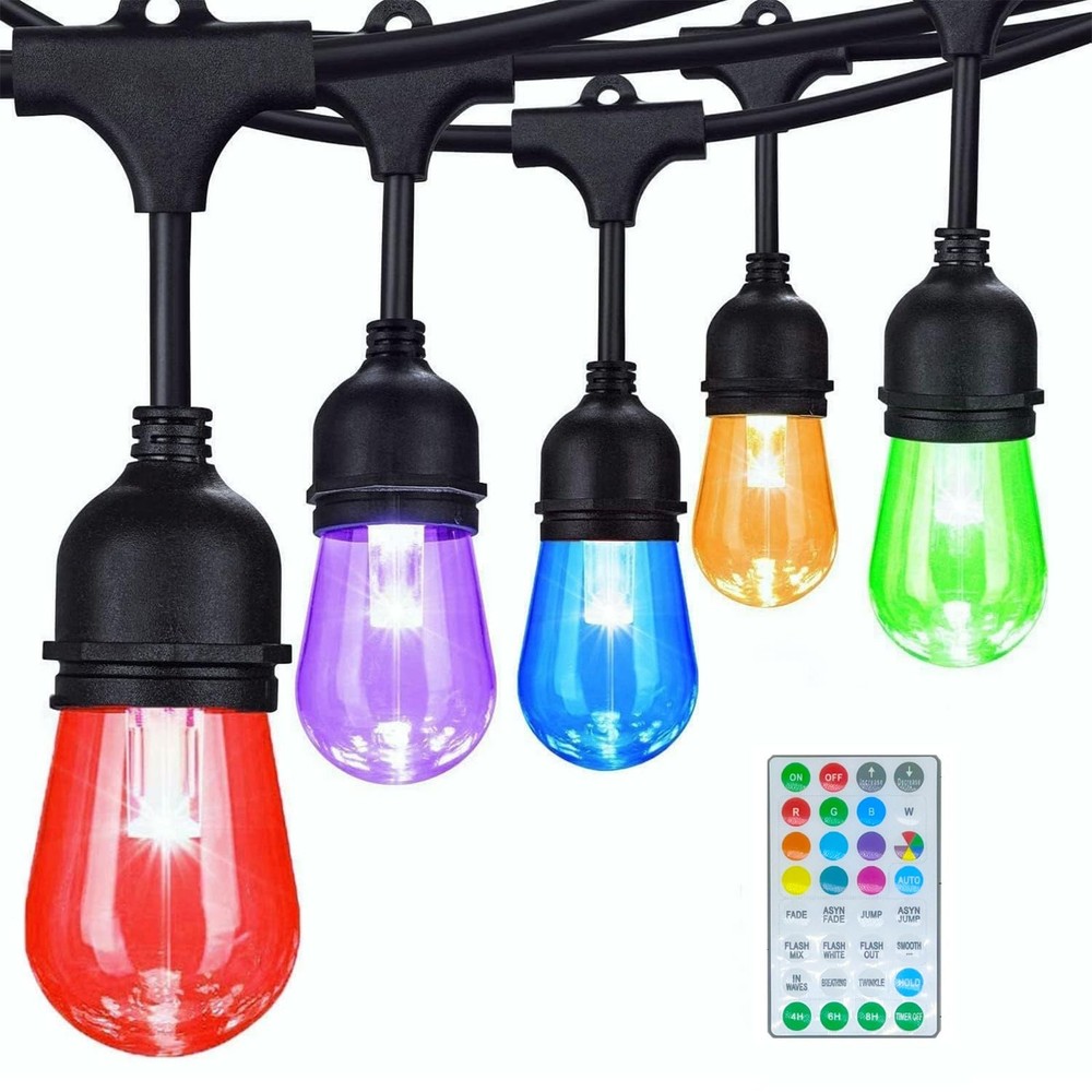 Commercial Grade 30FT LED Outdoor String Lights with Remote Control... Fast Ship