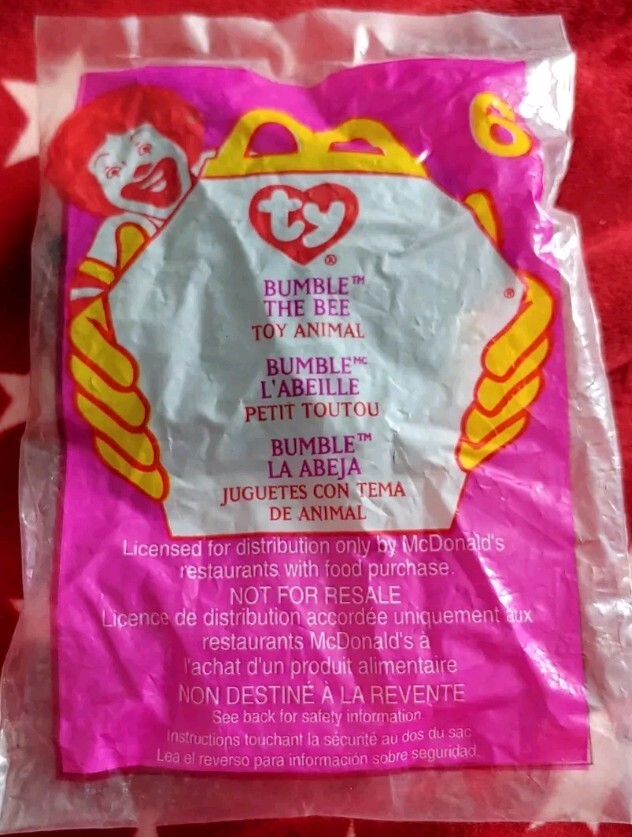 McDonalds Bumble The Bee Beanie Baby Collectible Plush Toy