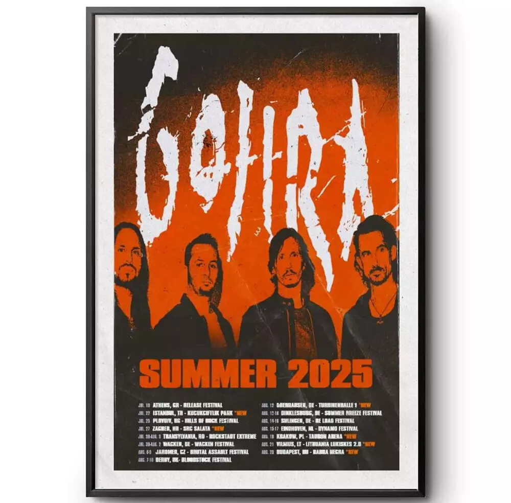Summer 2025 Tour Gojira Poster, Metal Music Concert Art, Wall Decor