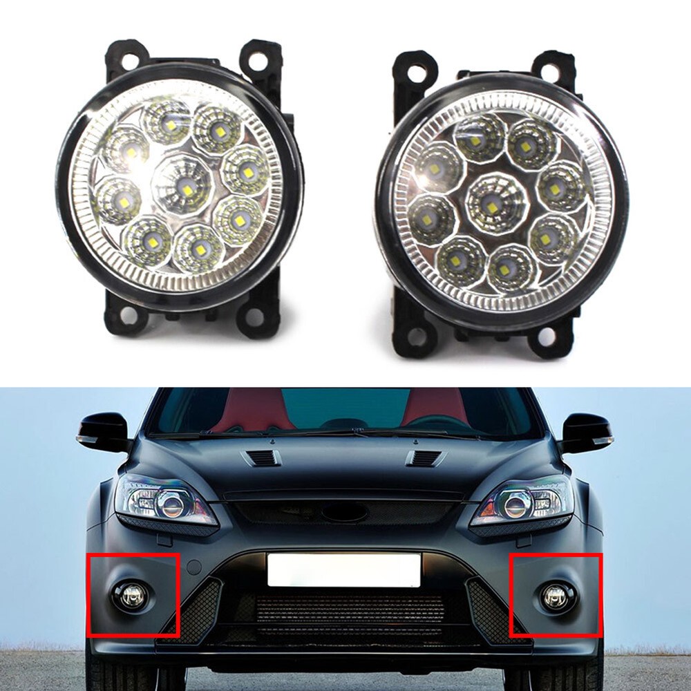 2 Pcs Car Fog Light DRL Daytime Running Driving Lamp For Ford C-MAX Fiesta Focus
