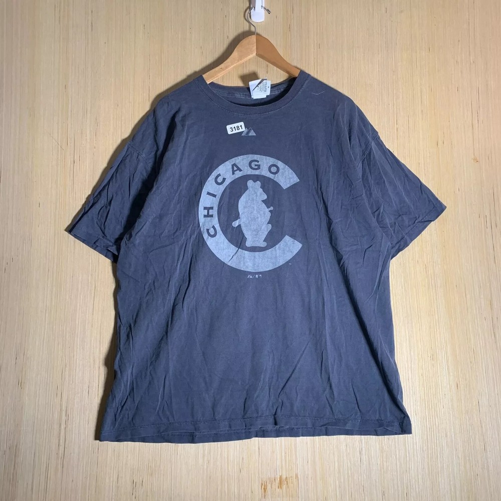 Vintage  Chicago Cubs Shirt Adult Extra Large Blue Short Sleeve Men's Pullover