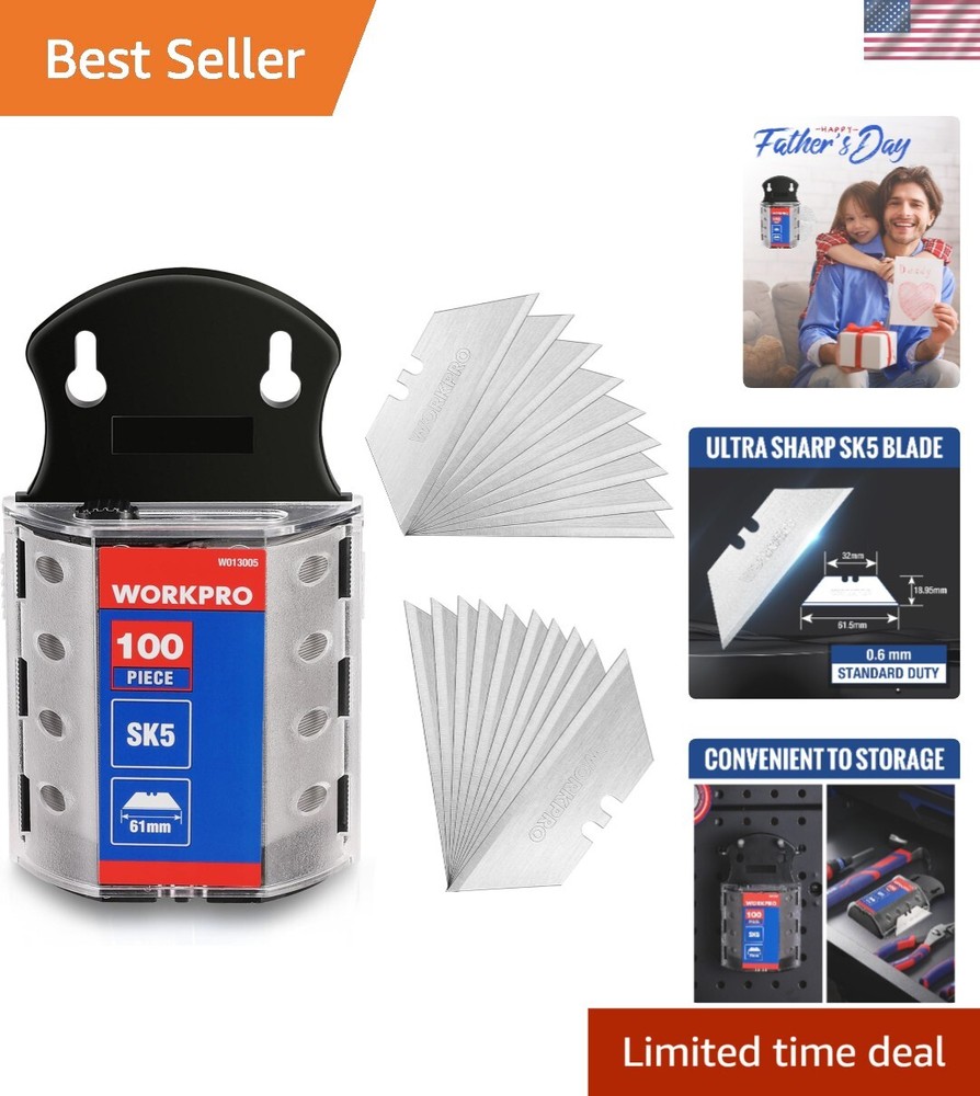 SK5 Steel Utility Knife Blades 100-Pack - Perfect for All Cutting Tasks