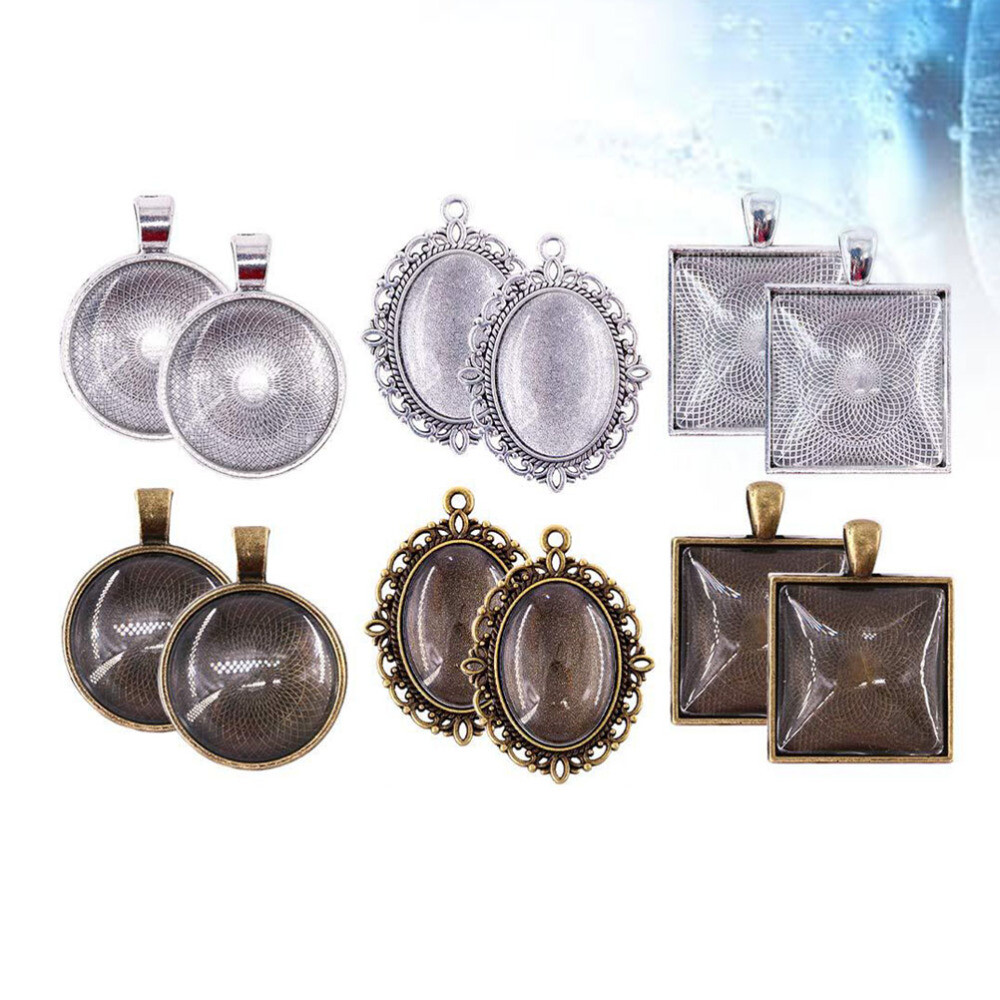 48pcs Accessories Bezel Pendant Trays Jewelry Bezel Blanks Bracelet