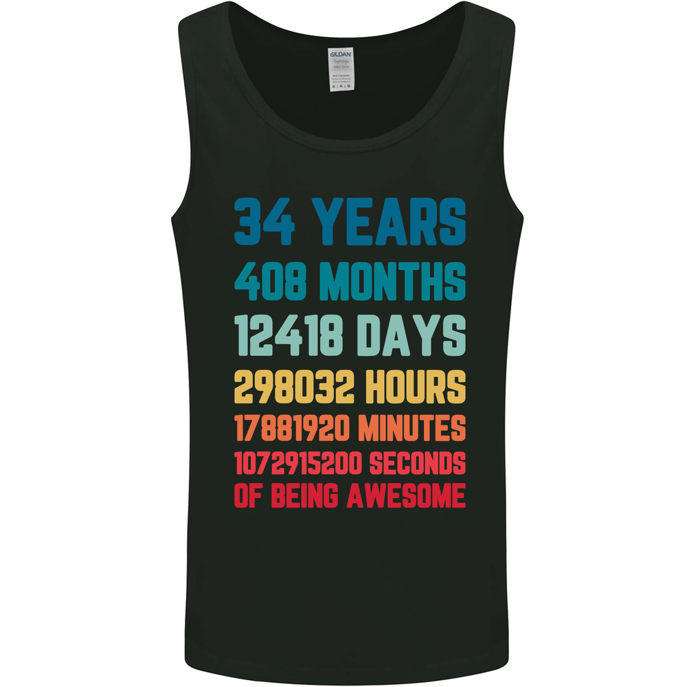 34th Birthday 34 Year Old Mens Vest Tank Top