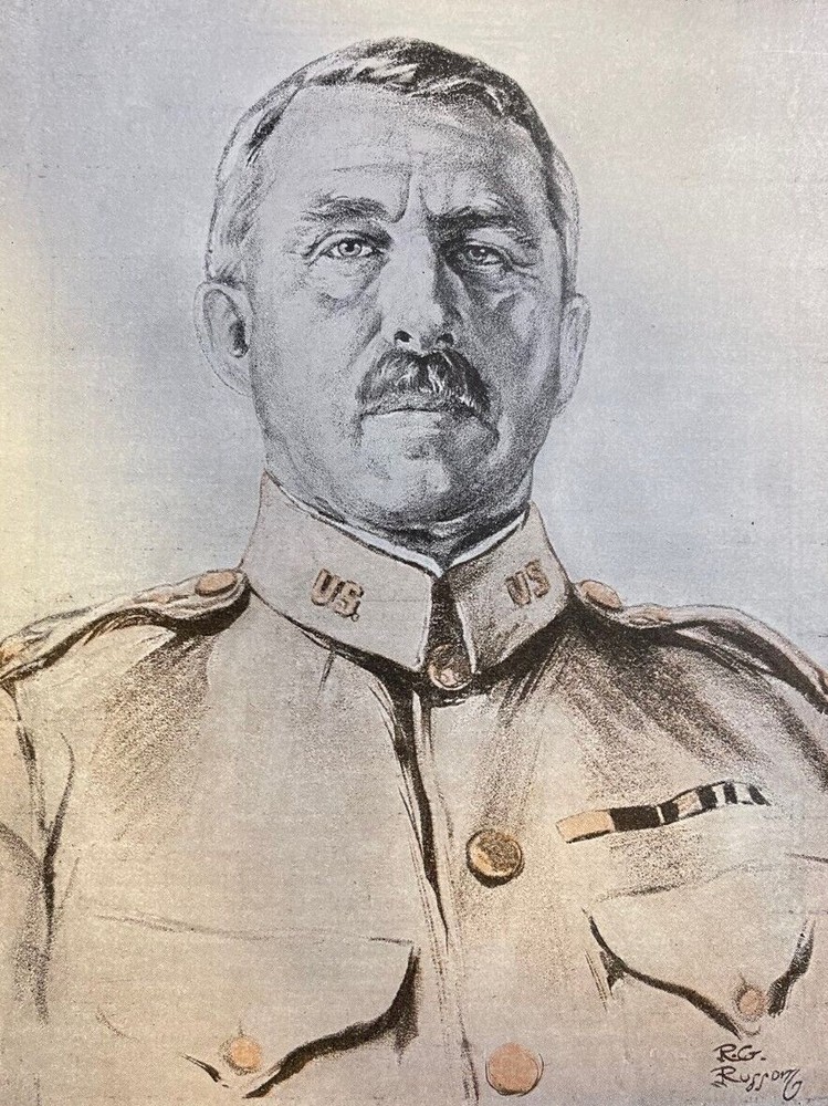 1918 Vintage Magazine Illustration General Leonard A. Wood