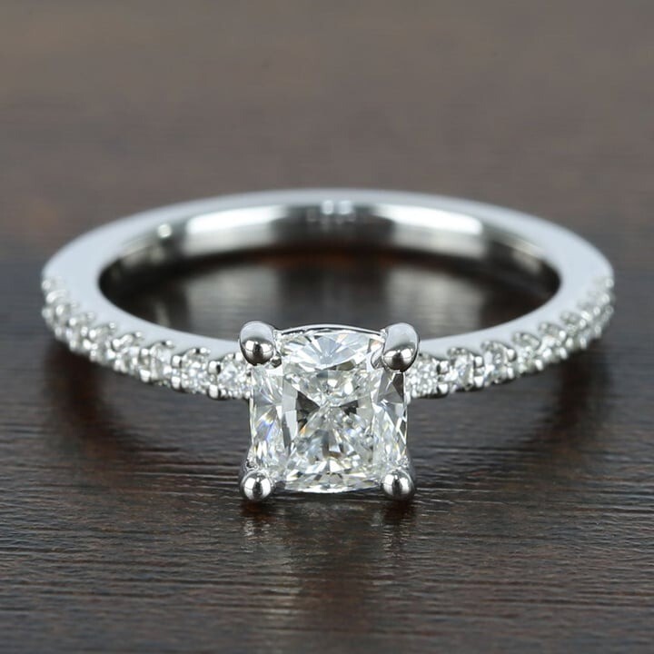 2.20 Ct Cushion Cut Lab Grown Diamond Beautiful Ring for Women in 18K White Gold