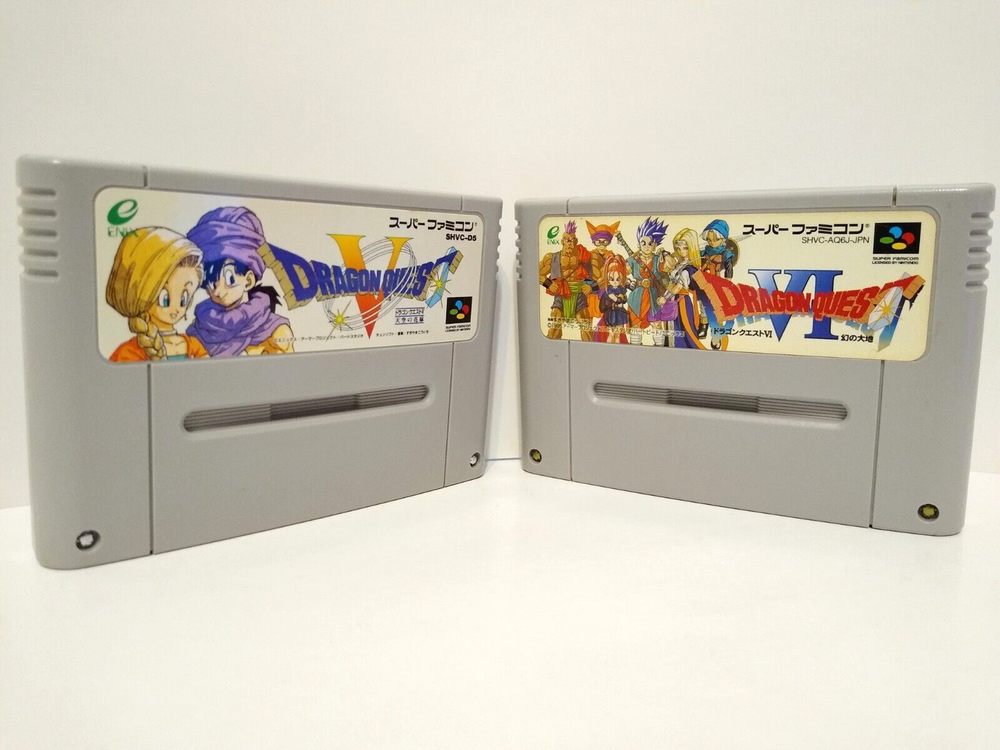 Authentic Super Famicom Dragon Quest V & VI Japan Import Game Cartridges