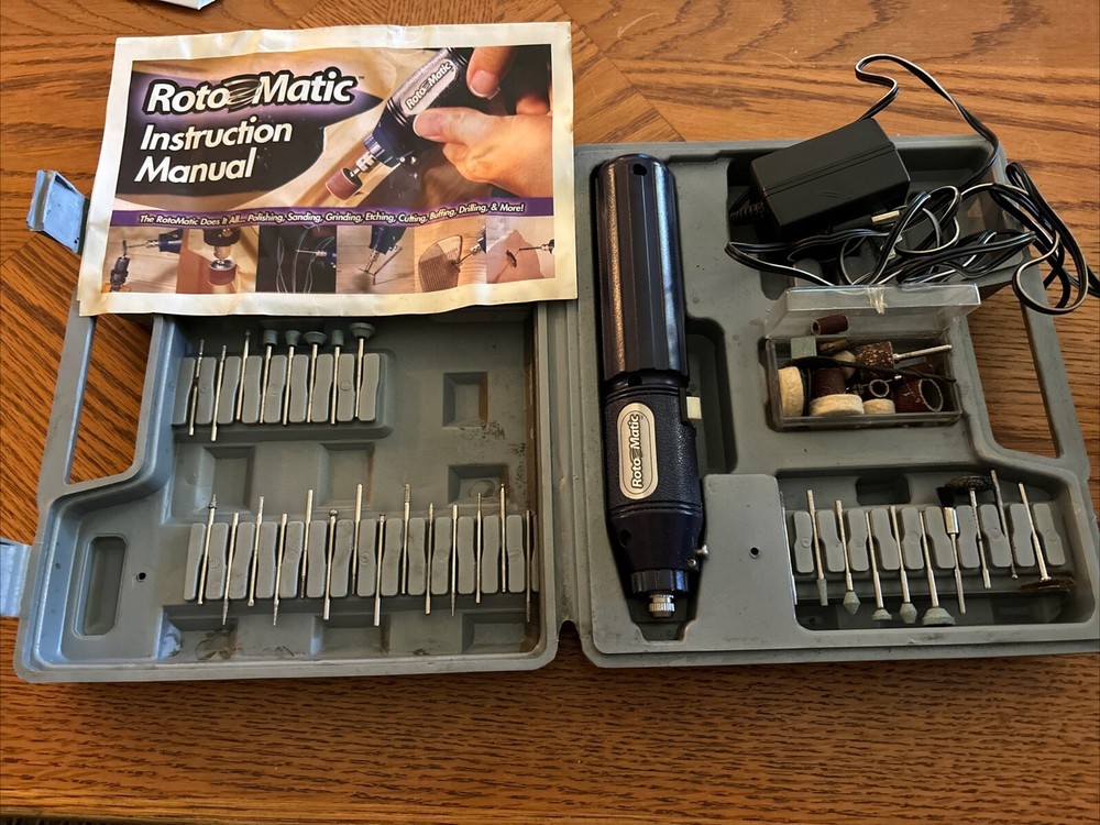 Roto Matic High Speed 60 Piece Rotary Tool Set W/ Instructions Free Shipping