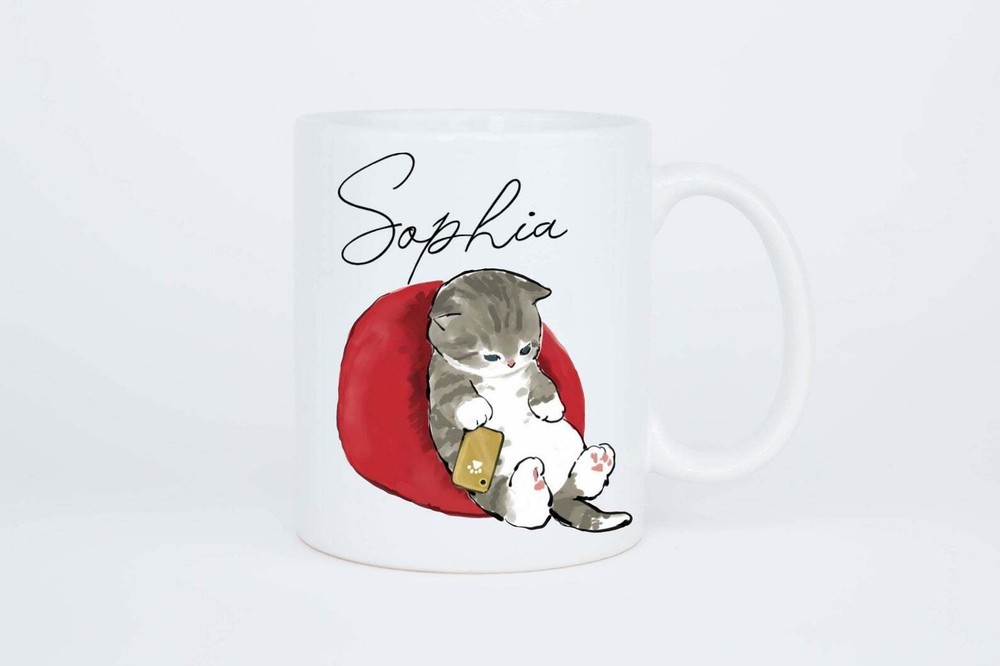 Cat Mug Personalized Cute Cat Coffee Mug With Name