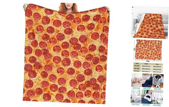 Pizza Flannel Fleece Bed Blanket Throw Blanket Lightweight Cozy Plush Blanket