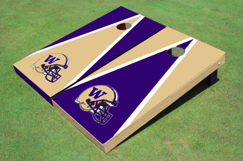 University Of Washington Helmet Alternating Triangle Cornhole Boards