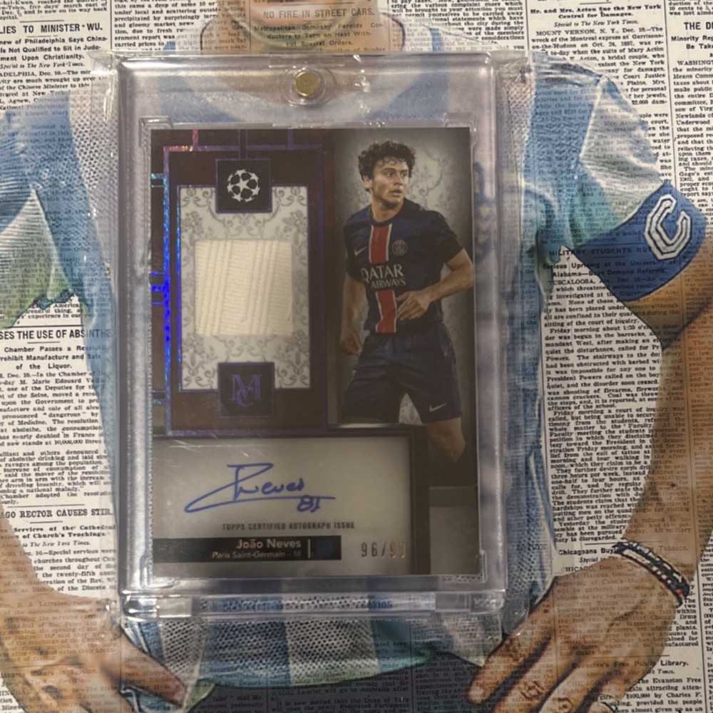 Topps 2024-25 UEFA Joao Neves PSG Autograph Relic /99 MAR-JN