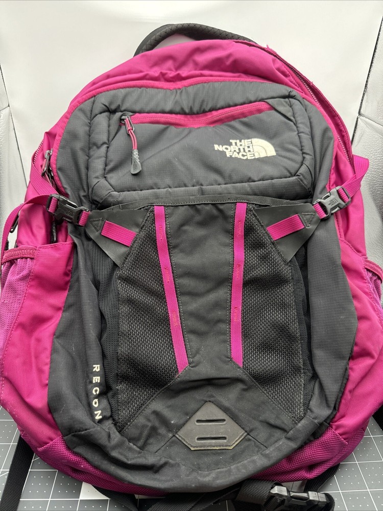 The North Face Recon Backpack for Travel School Gym Laptop Flex Vent Black Pink
