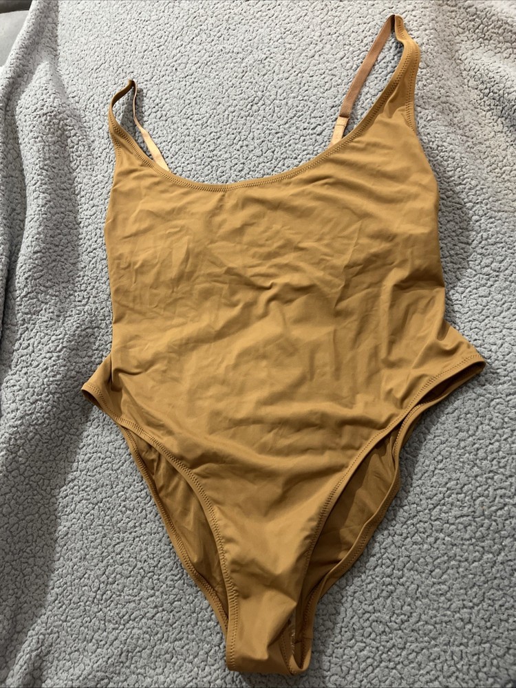 Skims Recycled Swim Scoop Neck One Piece Size 2x Almond