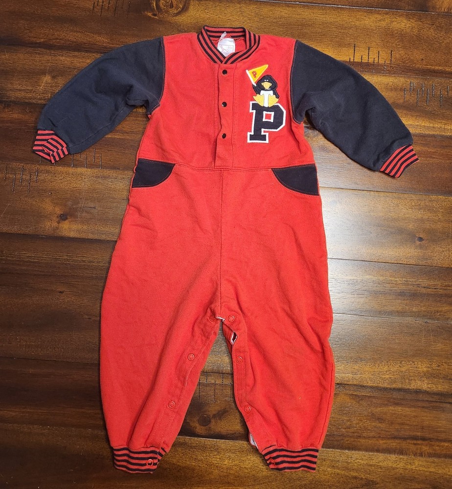 Buster Brown Boys 1pc Red & Black Penguin  Outfit Size 24M