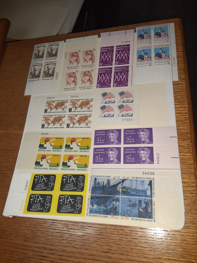 Vintage US Stamps Collection 20 MNHOG Plate Blocks 4c-11c SL 6282