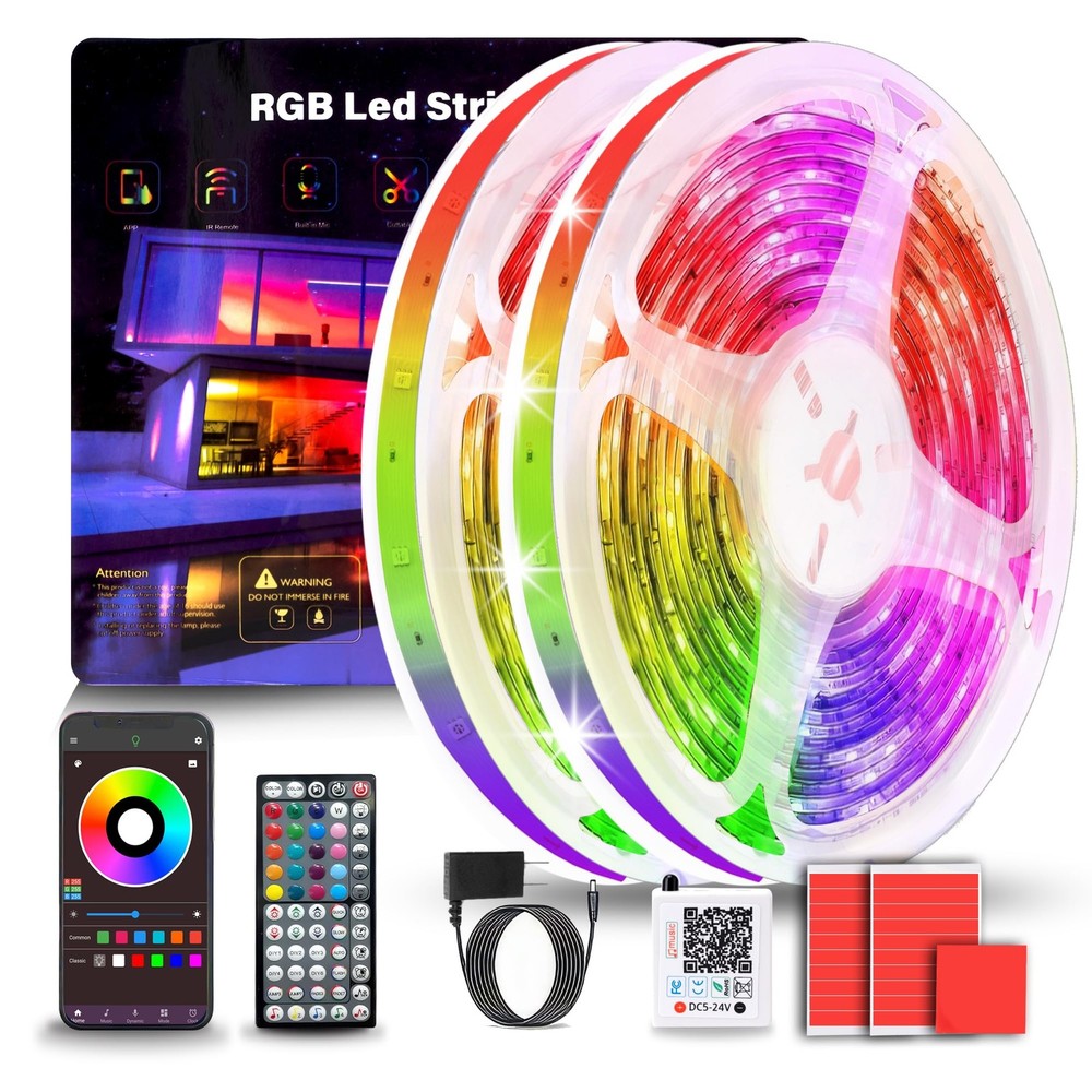 Led Lights for Bedroom 200FT (2 Rolls of 100ft), Color Changing RGB Led Strip...