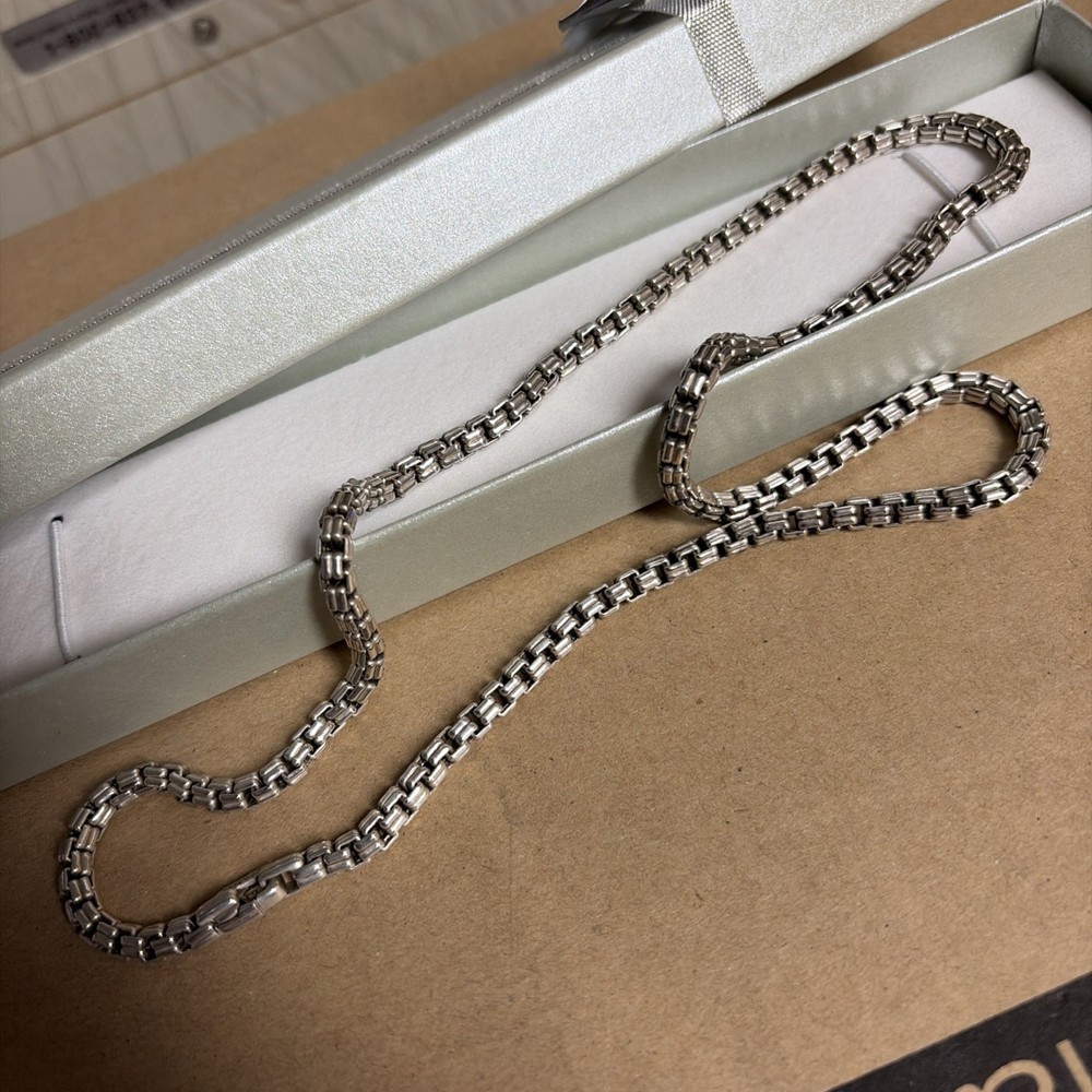 David Yurman Double Heirloom Link Necklace 22 In Sterling