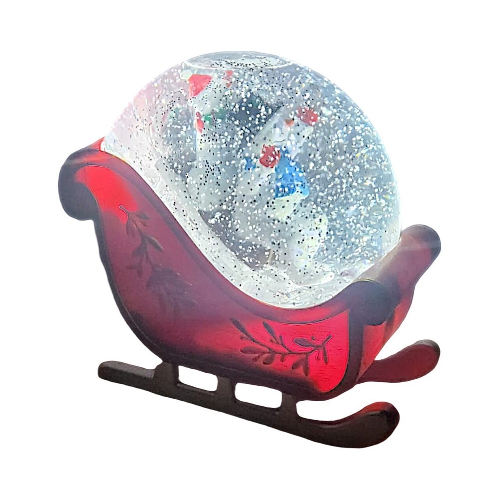 Christmas LED Snowman Sleigh Water Spinner