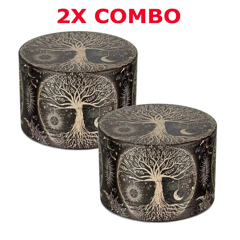 2X 4PCS Herb Tobacco Grinder Spice Herbal Metal Smoke Crusher Handle Hand Muller