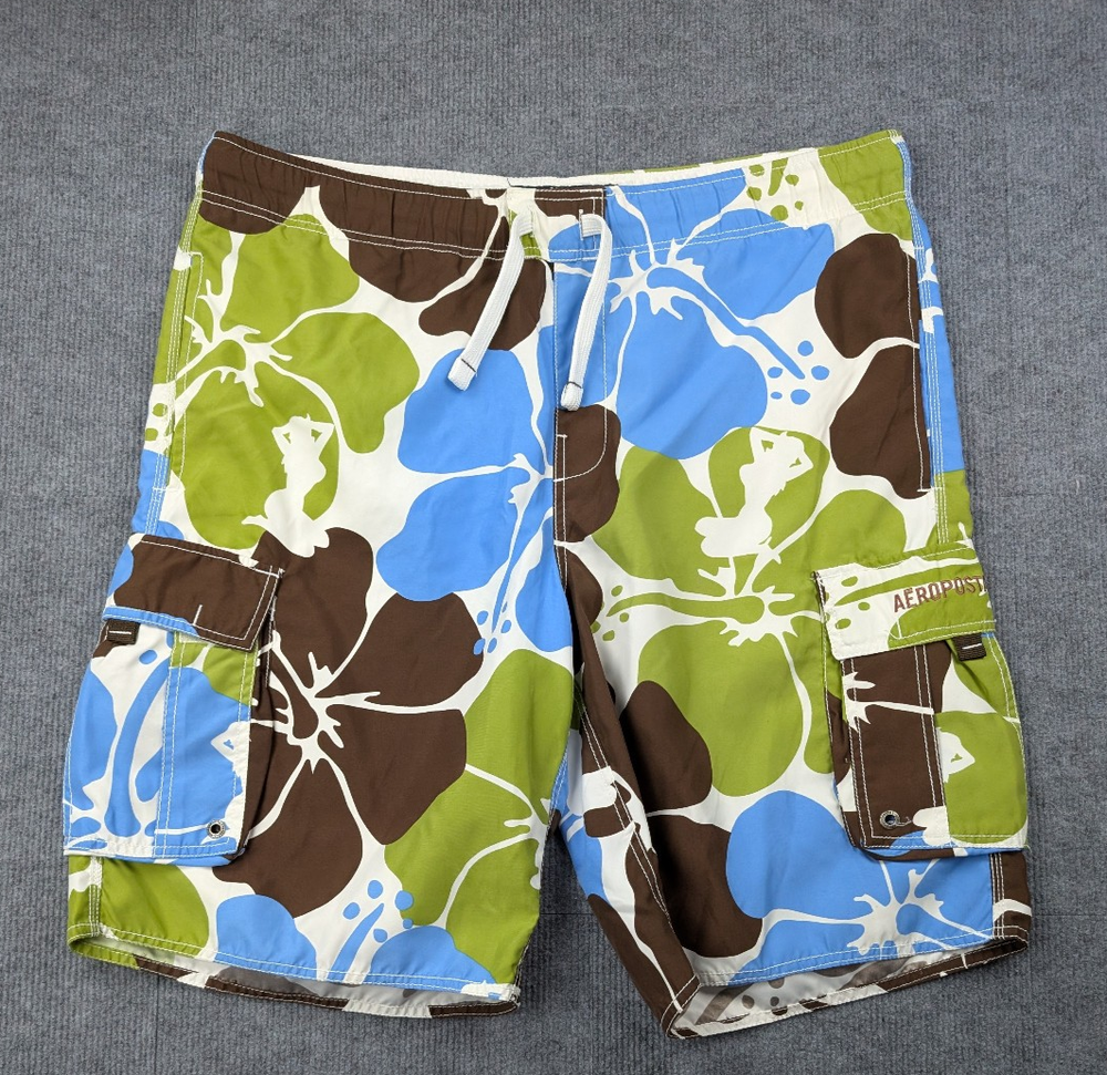 Vintage Aeropostale Board Shorts Mens Large Y2K Skater Beach Floral Ladies Swim