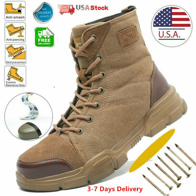 Military Tactical Desert Mens Work Safety Boots Hiking Shoes Motorcycle Combat