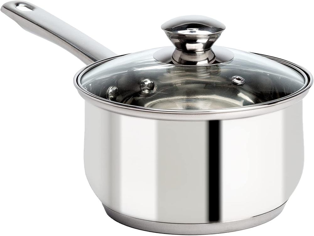 Stainless Steel Induction Ready Sauce Pan with Glass Lid