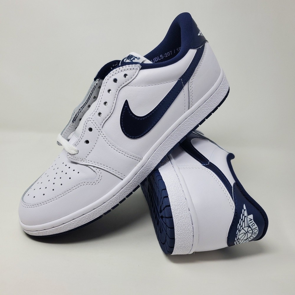Nike Air Jordan 1 Low Retro ‘85 Metallic Navy White FB9933-141 Men’s Size 10