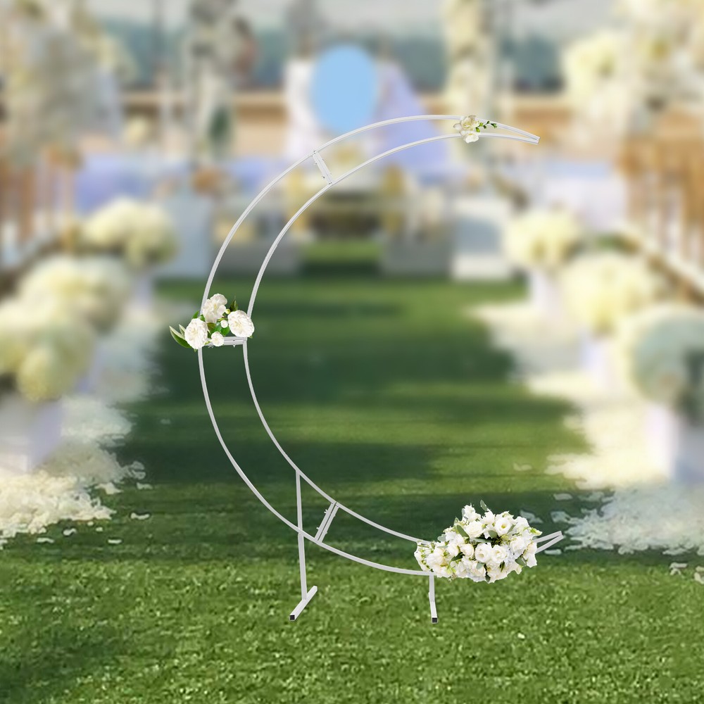 7ft Metal Arch Moon Backdrop for Large Wedding Crescent Balloon Stand