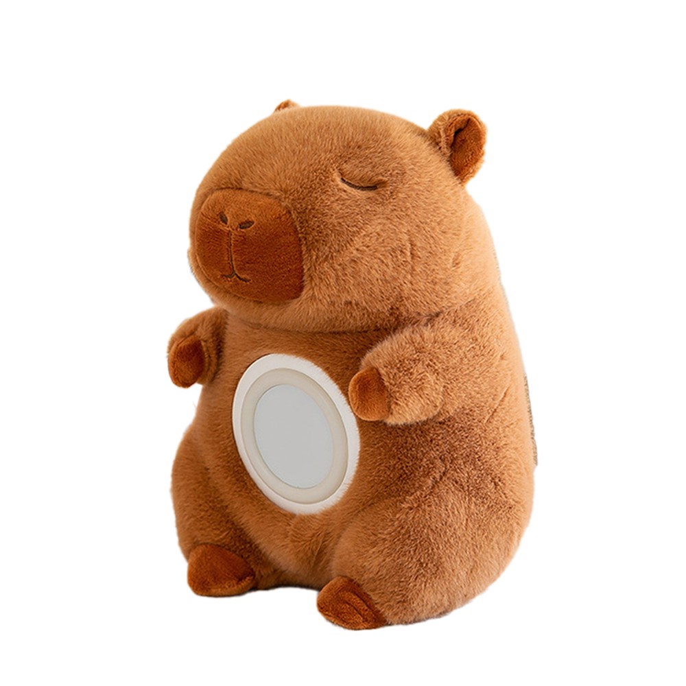 Cartoon Capybara Plush USB Rechargeable Night Light with Timer Dimming