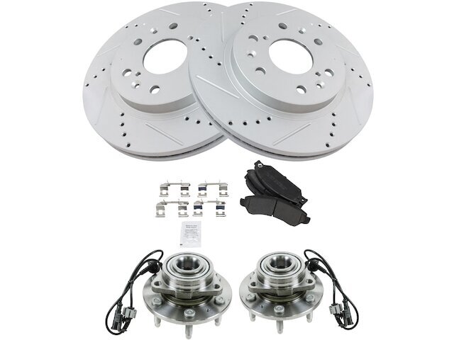 2007 Cadillac Escalade EXT Front Brake Pad Rotor and Wheel Hub Kit 97NSZN