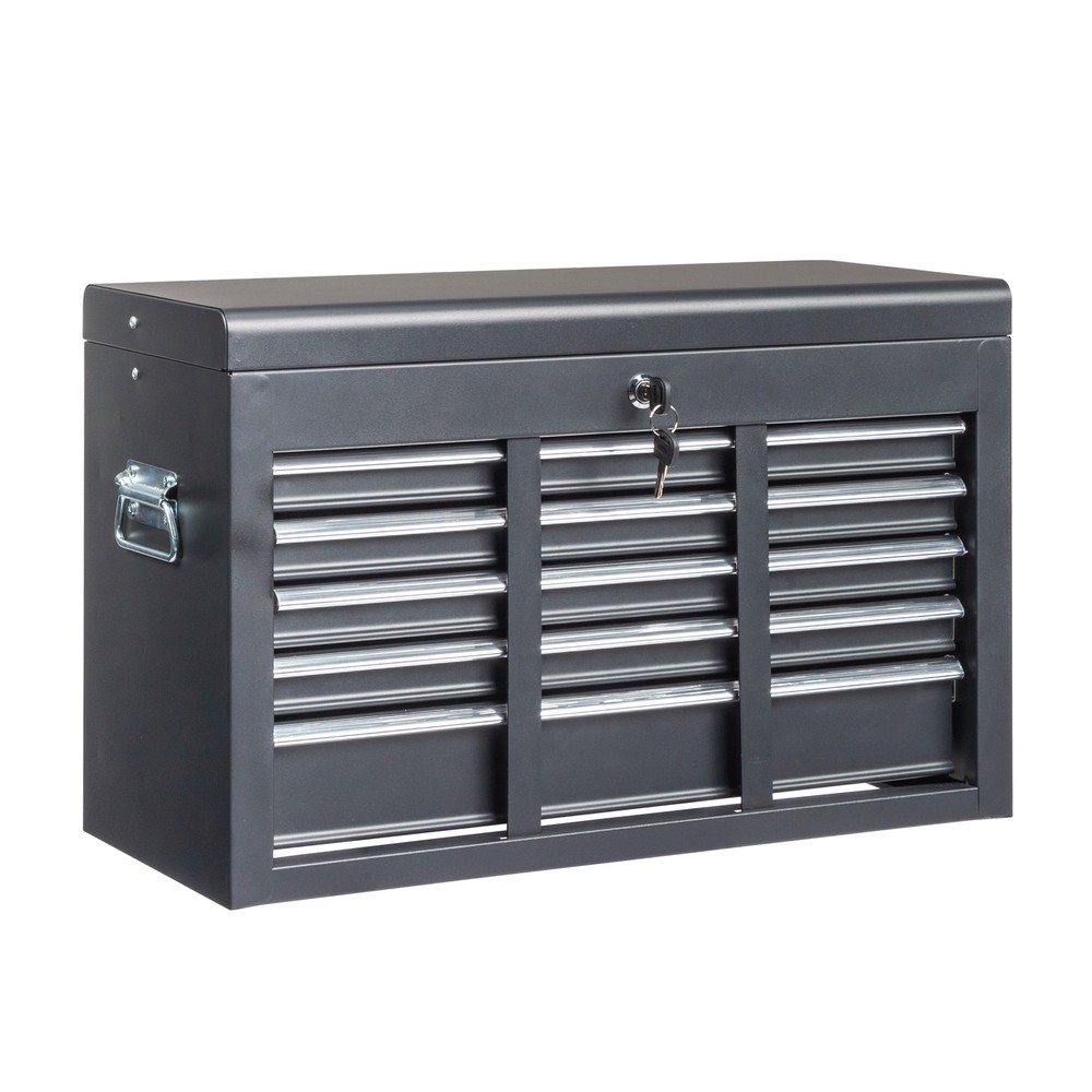 Black Steel Tool Box for Heavy-Duty Storage