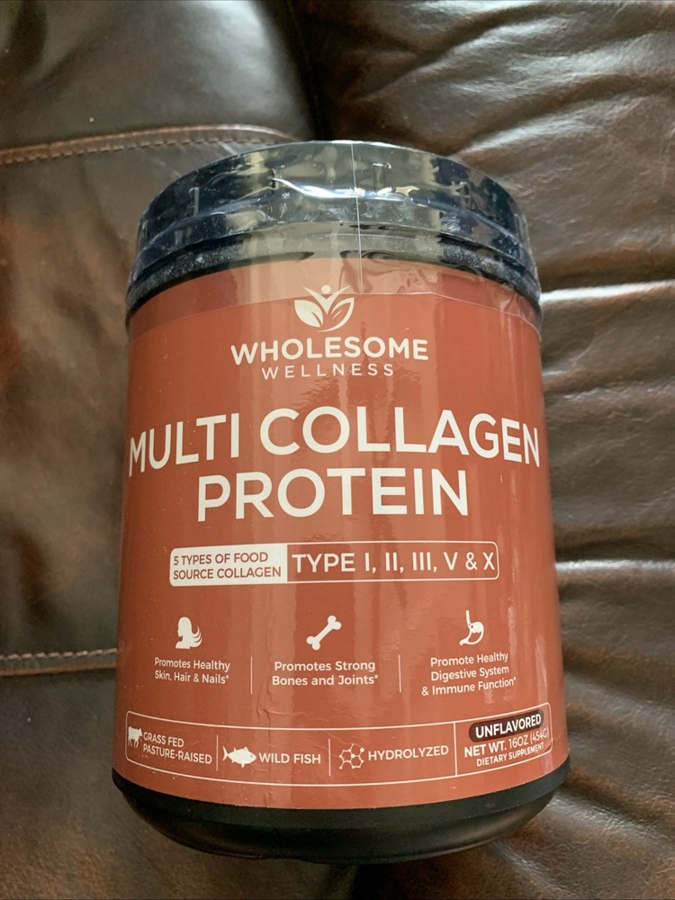 Wholesome Wellness Multi Collagen Protein Powder with Types I II III V X – 58 Servings