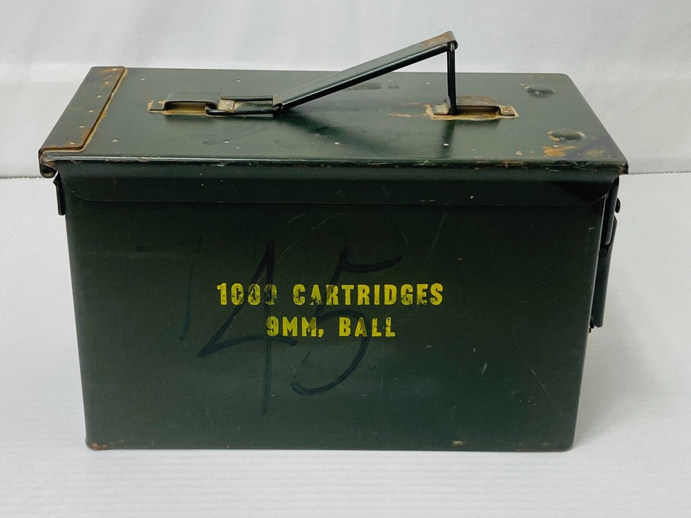 Vintage US Military Surplus - Ammo Can Container - 9MM 1000 Cartridges