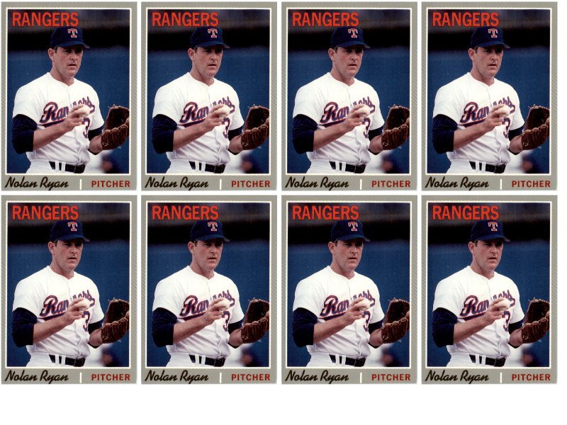 (8) 1992 Baseball Cards Magazine '70 Topps Style #45 Nolan Ryan Card Lot