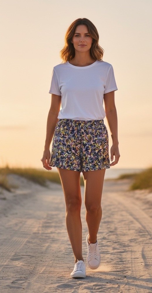 Patagonia Women’s Baggies Shorts Size Large 5” Wild Botanist: Tidal Teal NWT