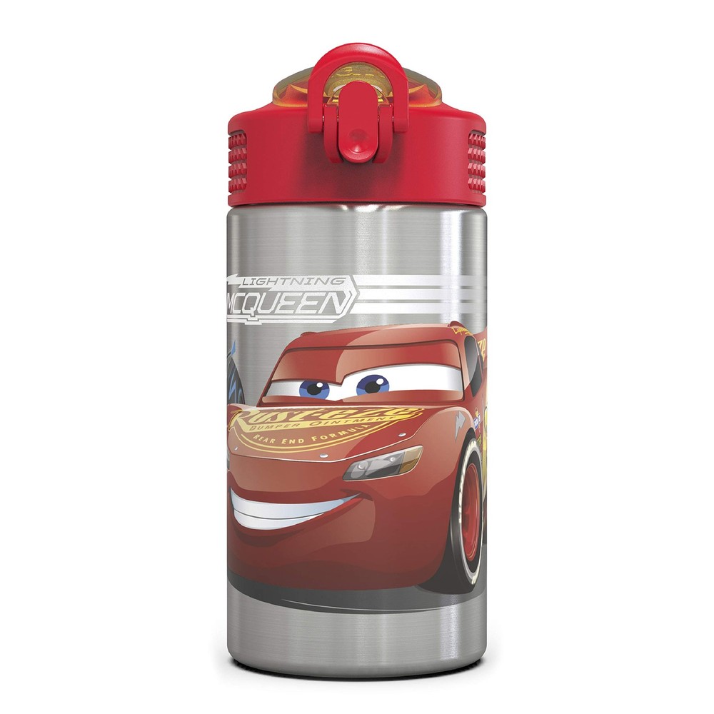 Disney Cars 3 - Stainless Steel Water Bottle with One Hand Operation Action L...