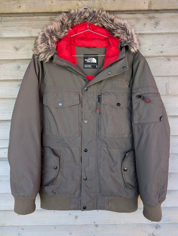 The North Face Gotham Mens Medium Khaki Parka with Goose Down Insulation