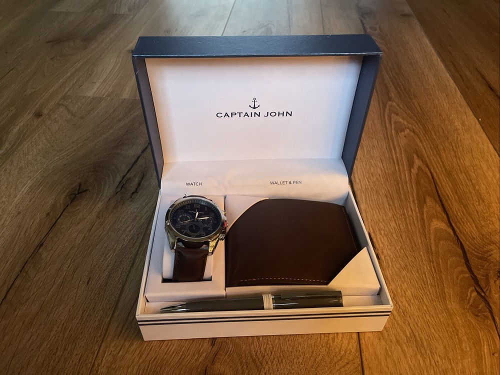 Gift Set Captain John Watch, Wallet & Pen NEW