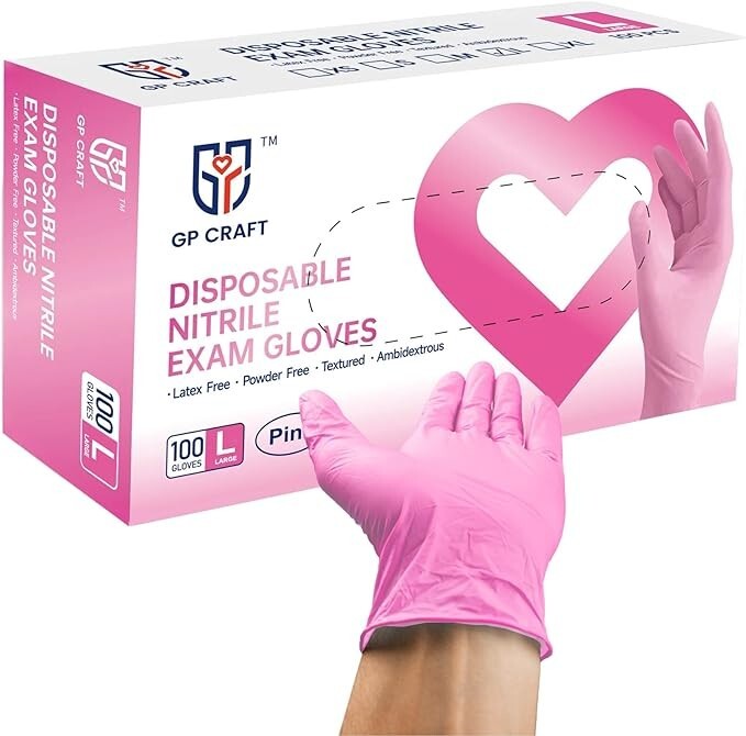 GP Craft Medical Nitrile Gloves 3.5Mil Powder Latex Free Disposable (100pcs)