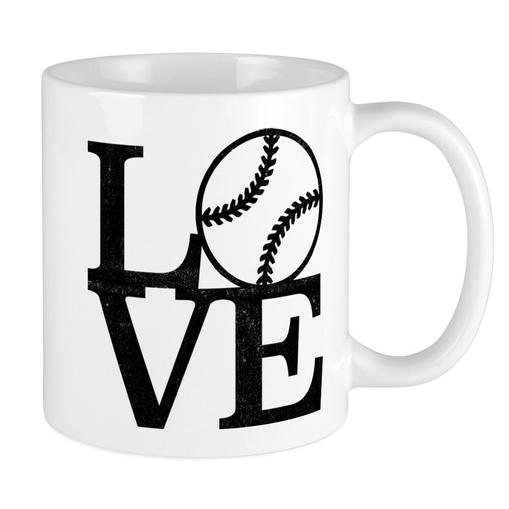 CafePress Love Baseball 11 oz Ceramic Mug (73631570)