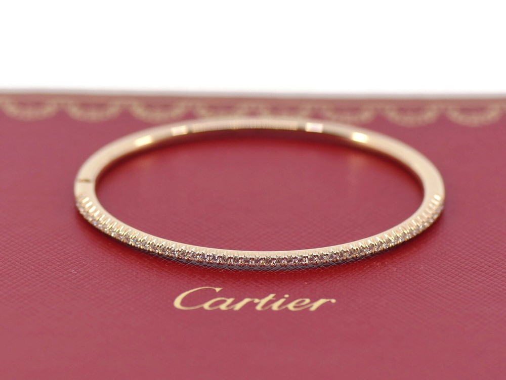 Cartier Etincelle Diamond 18K Rose Gold Bracelet Size 16
