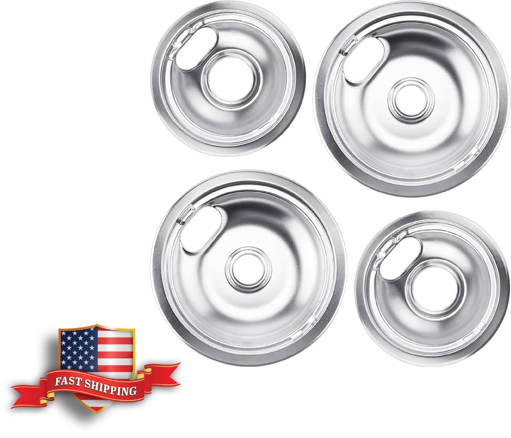 316048413 and 316048414 4 Pieces Set for Frigidaire Drip Stove Burn Pan