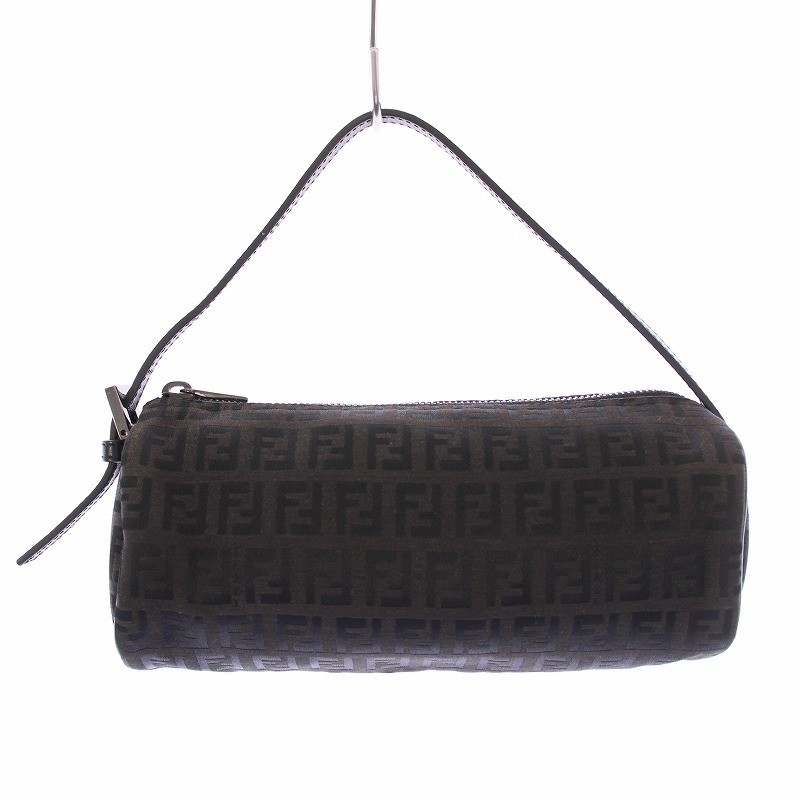 Vintage Fendi Zucca Canvas Handbag with Interlocking Logo Design